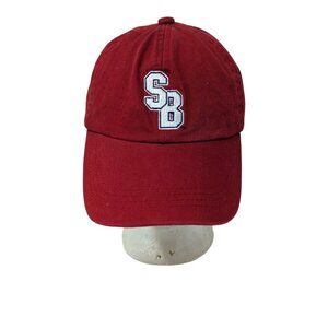 Vintage MV Sport Stony Brook SB Red Strap Buckle Back Red Baseball Cap Hat